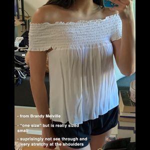Brandy Melville off the shoulder white top